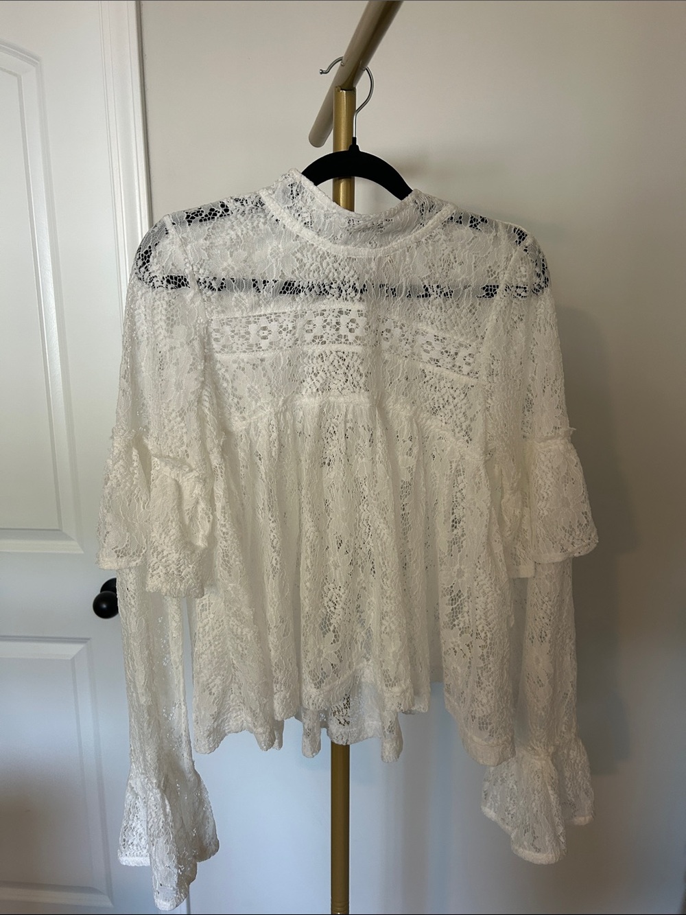 Free People Lilabeth sheer lace top